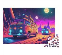 Psychedelic Van Road Trip 1000 Pc Thick Cardboard Premium Jigsaw Puzzle Set Family Lovers Concentration Training Fun Present 38x26cm/1000pcs