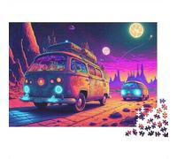 Psychedelic Van Road Trip 1000 Pieces Puzzles Colorful Trippy Van on Desert Road Home Decoration Educational Game Gifts Puzzles for Adults Jigsaw Puzzles for Adults 38x26cm/1000pcs