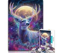 Psychedelic Visionary Deer Art Jigsaw Puzzles for Adults 1000 Jigsaws,Family Game Stress Reliever Difficult Challenge Gifts for Friends And Family (38x26cm)