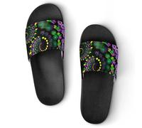 Psychedelic Vortex Mardi And The Gras Women's House Slippers for Men Shower Slides Bathroom Shoes Sandals 39 (245mm)