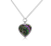 Psychedelic Vortex Mardi Gras Custom Urn Necklace for Ashes Heart Keepsake Pendant Jewelry Memorial Cremation