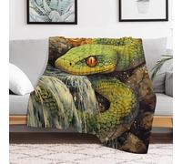 Psychedelic Waterfall Green Snake Throw Fleece Blanket for Couch Bed Decorative Flannel Blankets Soft Plush