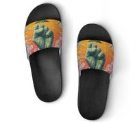Psychedelic Weed Leaf Strong Fist Unisex Slippers Bath Pool Shower Slide Indoor House Slipper Outdoor Shoes Sandal
