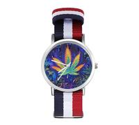 Psychedelic-Weeds Wrist Watches with Scale for Men Women Casual Braided Strap Easy Reader for Work Workout