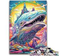 Psychedelic Whale 2000 Pieces Jigsaw Puzzles For Teens And Adults,Toys Educational Games Stress Relieving Wishlist with Santa Claus (70X100cm)