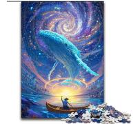 Psychedelic Whale Adult Jigsaws 1000 Piece, Learning Educational Toys Family Games with Matching Poster And Trivia Sheet (26x38cm)