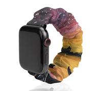 Psychedelic Whale Under The Moon Elastic Scrunchie Watch Bands Bracelet Strap Compatible with IWatch Series 6 5 4 3 2 1 Black-style 42mm/44mm