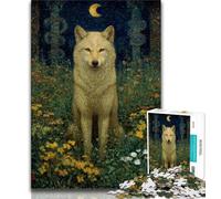 Psychedelic Wolf 1000 Piece Jigsaw Puzzle for Adults Teens,Stress Reliever Difficult Challenge Deal As Gifts for The Whole Family (75x50cm)