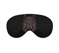 Psychedelic Wolf Head Sleep Mask Night Cover Eye for Women Men BlockLight for Airplane Travel Nap Adjustable Strap