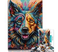 Psychedelic Wolf Puzzles 1000 Pieces for Adults,for Educational Game Challenge Toy for Is Ideal As A Gift for The Whole Family (75x50cm)