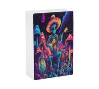 Psychedelics Aliens Guitar Player Cigarette Cases Lightweight Smoking Storage Box Portable Flip Top for Indoor Outdoor Use