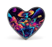 Psychedelics Aliens Guitar Player Heart Badge Pin Metal Reel Pins Memorial Brooch Button Lapel Pins for Backpack Wedding