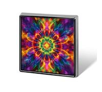 Psychedelics Tie-dye Funny Lapel Pin Square Brooch Badge Hat Clothing Jewelry Accessories Gifts for Men Women