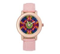Psychedelics Tie-dye Women's Custom Watch Fashion Soft Strap Wristwatches Gifts for Birthdays Valentine's Day