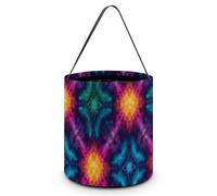 PsychedelicTrippy Tie Dye Novelty Easter Basket Bucket Bag for Easter Egg Hunts Party Favor Decor