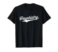 Psychiatry - Retro University Aesthetic Sports Value Graphic T-Shirt, Men, Black, L