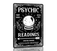 Psychic Readings Tin Sign Vintage Halloween Metal Signs Gothic Witchy Decor Signs For Home Kitchen Bar 8x6 inch