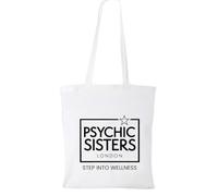 Psychic Sisters London Tote Bag, Step Into Wellness, White