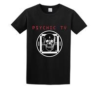 Psychic TV Skull Logo Mens T Shirt - Industrial Music Throbbing Gristle Size M Black