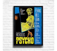 Psycho 1, Horror Movie Print, Scary Thriller Film Poster, A4 and A3 Size Frame Options Available,Great Home, Pub, Café, Bar Wall Art Print, House gift for horror lovers (A4 Framed (Black))