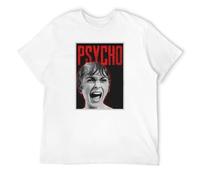 Psycho Alfred Hitchcock Psycho T-Shirt Unisex Streetwear Printed Short Sleeve Tee Shirt White L