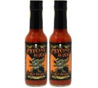 Psycho Juice 70% Red Savina Hot Chilli Sauce - Heat Level 9 - Natural Super Hot Sauce for Cooking, Marinades & Dipping - 70% Chilli Content 148ml (Pack of 2)