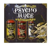 Psycho Juice Hot Chilli Sauces Gift Box Set of 3 x 148ml - Extreme Ghost Pepper, Ghost Pepper, Habanero in Brown | Size: 3 Pack Psycho Juice Brown 3 Pack