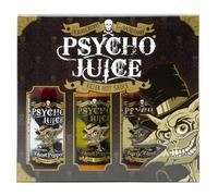 Psycho Juice Hot Chilli Sauces Gift Box Set of 3 x 148ml - Extreme, Mustard, Roasted Garlic in Brown | Size: 3 Pack Psycho Juice Brown 3 Pack