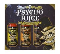 Psycho Juice Hot Chilli Sauces Gift Box Set of 3 x 148ml - Habanero, Red Savina, Chipotle in Brown | Size: 3 Pack Psycho Juice Brown 3 Pack