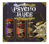 Psycho Juice Hot Chilli Sauces Gift Box Set of 3 x 148ml - Scorpion, Ghost Pepper, Chipotle in Brown | Size: 3 Pack Psycho Juice Brown 3 Pack