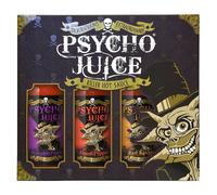 Psycho Juice Hot Chilli Sauces Gift Box Set of 3 x 148ml - Scorpion, Ghost Pepper, Red Savina in Brown | Size: 3 Pack Psycho Juice Brown 3 Pack