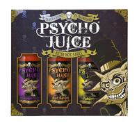 Psycho Juice Hot Chilli Sauces Gift Box Set of 3 x 148ml - Scorpion Pepper, Red Savina, Habanero in Brown | Size: 3 Pack Psycho Juice Brown 3 Pack