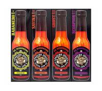 Psycho Juice Mini Four Gift Pack of Hot Chilli Sauce - 4 x 59ml Bottles in Black | Size: 4 Pack Psycho Juice Black 4 Pack