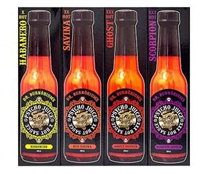 Psycho Juice Mini Four Pack Chilli & Hot Pepper Sauce 59 ml (Pack of 4)