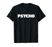 Psycho on it Design Unisex Adults T-Shirt Black S Crew Neck Classic Fit Short Sleeve