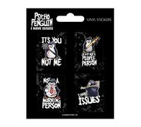 Psycho Penguin I Have Issues Vinyl Sticker Set Sticker Pack