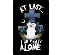 Psycho Penguin Tin Sign Last Stand Alone Black Tin Sign Plaque For Bar Cafe Restaurant Shop Garage Club Cave Home Living Indoor Outdoor Wall Decor Vintage Metallic Tin Sign. 8x12 inch