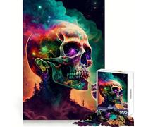 Psycho Skull Jigsaw Puzzle 1000 Piece for Adults Brain Challenge Toy Leisure Time Clear Cut Amazing Present (38x26cm)