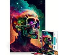 Psycho Skull Jigsaw Puzzle for Adults 1000 Pieces Boost Recall Leisure Fun Accurate Edge Lovely Present (50x75cm)