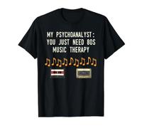 Psychoanalyst You Need 80s Vintage Music Therapy Retro Value Graphic T-Shirt, Men, Black, XL