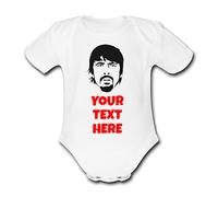 Psychobaby DAVE GROHL FOO FIGHTERS Babygrow Add your own text - INSTANT PREVIEW AVAILABLE Baby Vest Grow