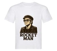Psychobaby Elton Kids Space Music Inspired T-Shirt White Boys Girls Age 3-13 John Graphic Tee