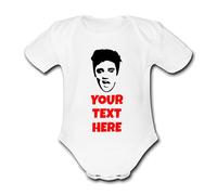 Psychobaby ELVIS LIP Babygrow Add your own text - INSTANT PREVIEW AVAILABLE Baby Vest Grow presley