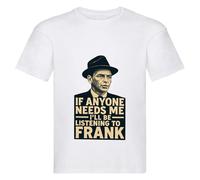 Psychobaby Frank Kids Listen Music Inspired T-Shirt White Boys Girls Age 3-13 Sinatra Graphic Tee