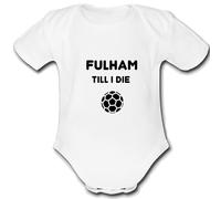 Psychobaby FULHAM TILL I DIE PERSONALISED Unique Baby Vest Baby Grow Babygrow Boys Girls UNISEX FOOTBALL (3-6 Months)