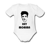Psychobaby HEY MOMMA YOUNG PRESLEY ELVIS Personalised Unique Baby Vest Baby Grow Babygrow Cute Novelty Boys Girls Unisex Funny