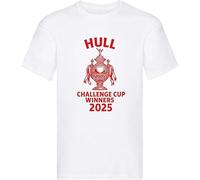 Psychobaby Hull Challenge CUp winners 2025 Kid's Children's T-Shirt Tshirt Tee Shirt Top kr Cute Funny Boys r Girls k Unisex White Rugby League (UK, Age, 12 Years, 13 Years, Regular, White)