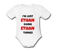 Psychobaby I'M JUST ETHAN DOING ETHAN THINGS Unique Baby Name Vest Grow Babygrow Bodysuit