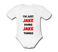 Psychobaby I'M JUST JAKE DOING JAKE THINGS Unique Baby Name Vest Grow Babygrow Bodysuit