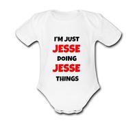 Psychobaby I'M JUST JESSE DOING JESSE THINGS Unique Baby Name Vest Grow Babygrow Bodysuit Customise Yourself Change the Name & Colour